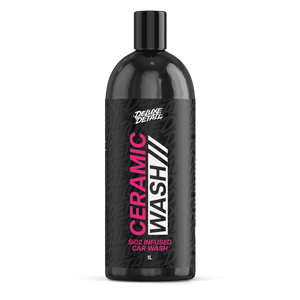 Deluxe Detail CERAMIC WASH SiO2 infused car wash, 1 litre black bottle, front label