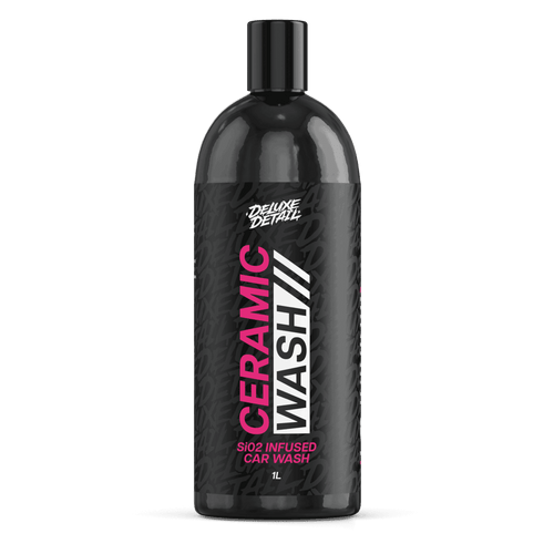 Deluxe Detail CERAMIC WASH SiO2 infused car wash, 1 litre black bottle, front label