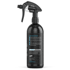 Back label of Deluxe Detail GLASS cleaner showing directions for use and safety warning