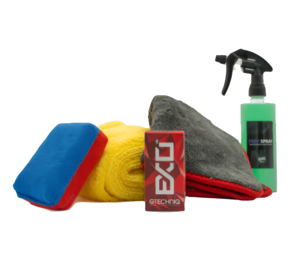Gtechniq EXO v5 coating kit: EXO box, prep spray, applicator and microfibre towels