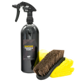 Deluxe Detail Leather Cleaning Kit: Leather Clean & Coat 1L, a leather brush and two microfibre cloths