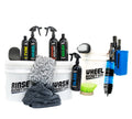 Deluxe Detail PRO Car Wash Kit: wash, rinse and wheel buckets, five chemicals, brushes, wash pad and drying towel
