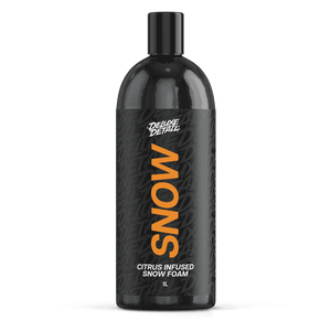 Deluxe Detail SNOW citrus infused snow foam, 1 litre black bottle, front label