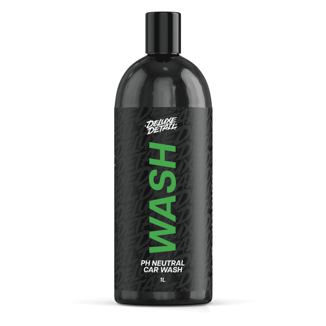 Deluxe Detail WASH pH neutral car wash, 1 litre black bottle, front label