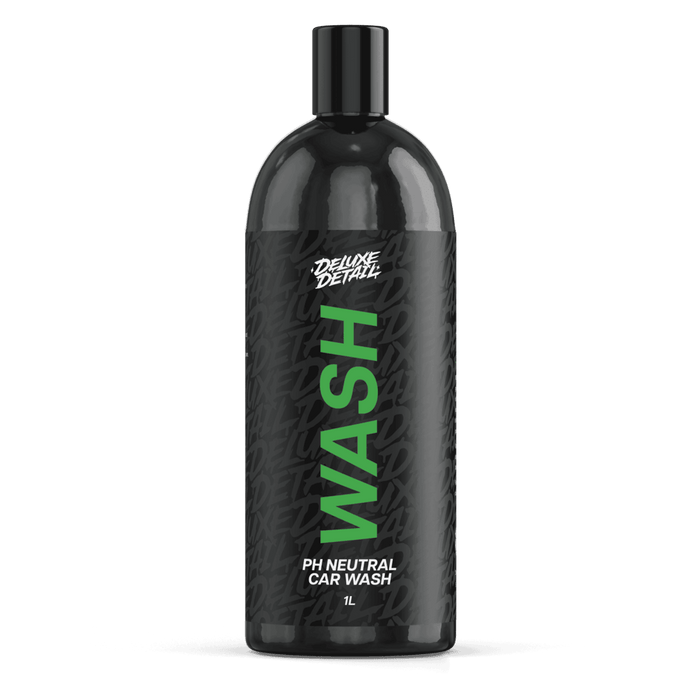Deluxe Detail WASH pH neutral car wash, 1 litre black bottle, front label