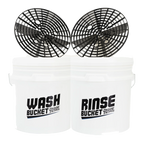 Deluxe Detail two bucket kit with grit guards and lids