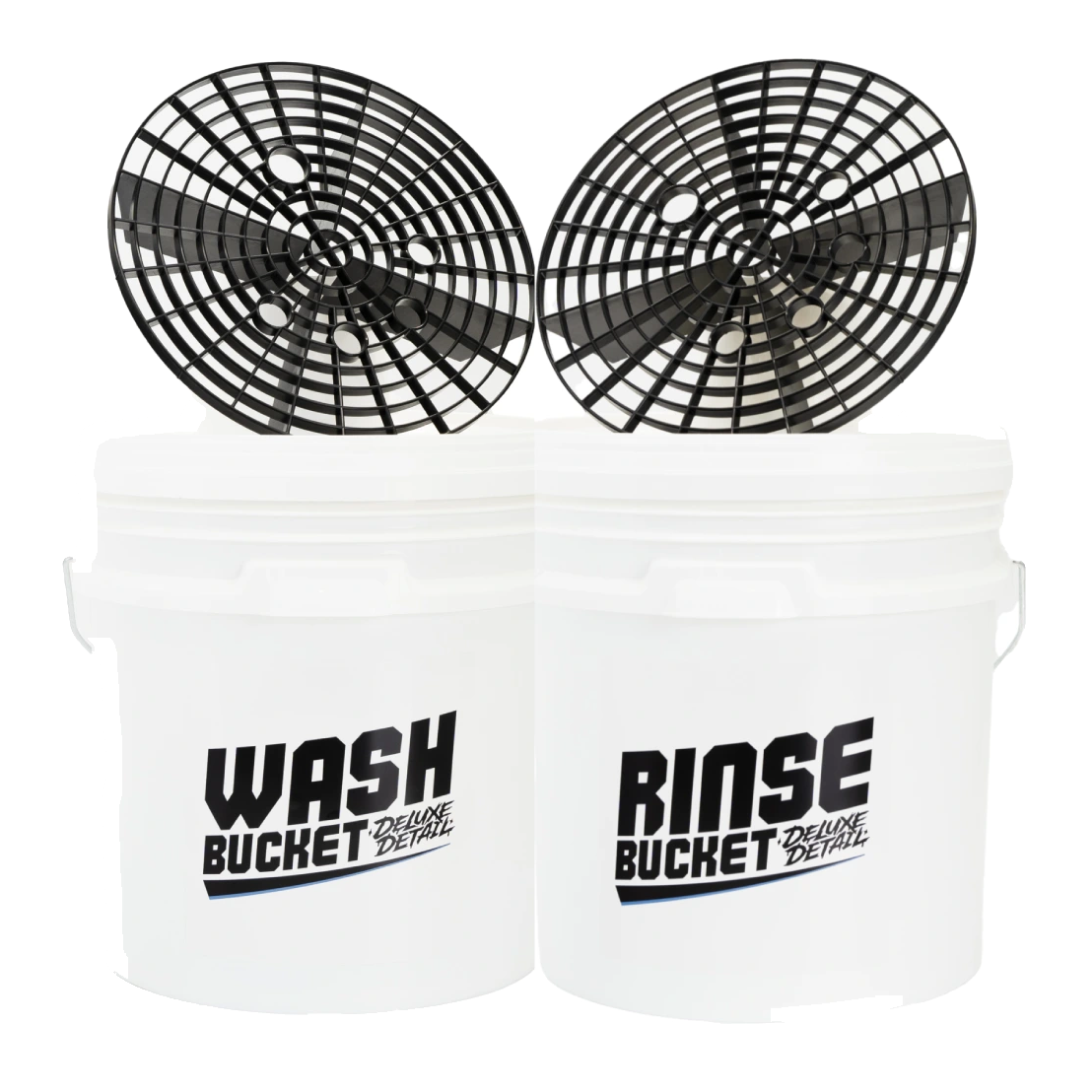 Deluxe Detail two bucket kit with grit guards and lids