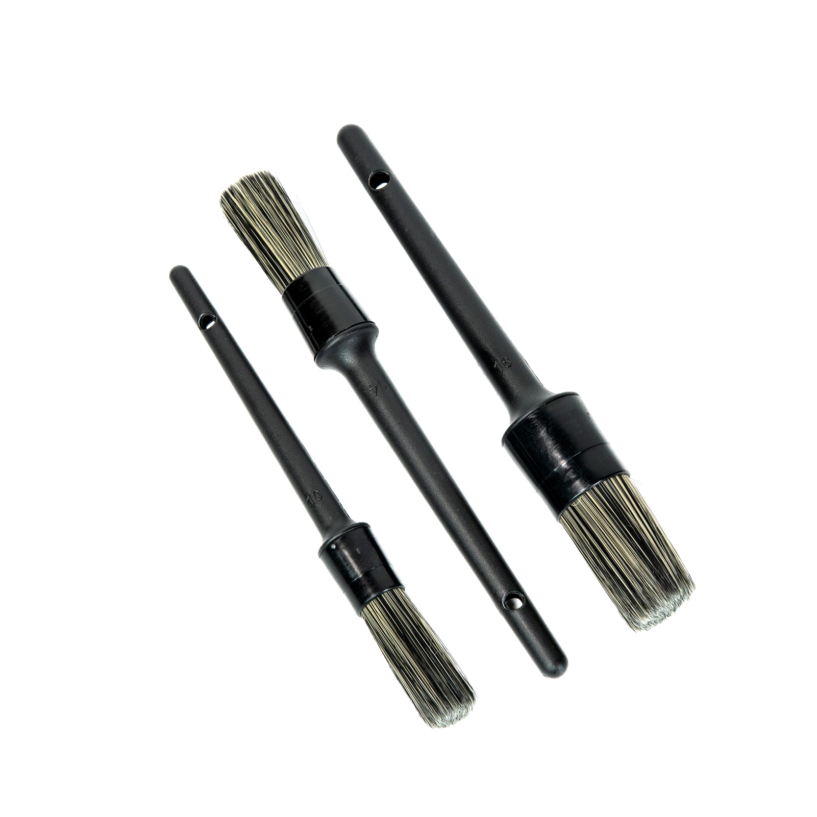 Three piece detailing brush kit