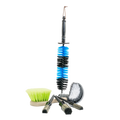 Wheel cleaning brush kit with barrel, face, tyre and lug nut brushes