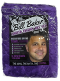 The Bill Baker limited edition Dry Guy microfibre drying towel in purple packaging, 90cm x 60cm, 1200gsm