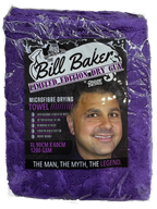 The Bill Baker limited edition Dry Guy microfibre drying towel in purple packaging, 90cm x 60cm, 1200gsm